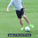 U-turn: inside of the foot