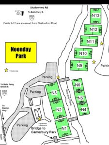 Noonday Park field layout