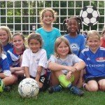 NASA Junior Academy Girls soccer tryout group (May 2014)