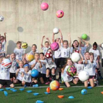 the ceremonial end of camp ball toss