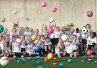 the ceremonial end of camp ball toss