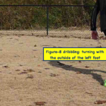 Figure-8 dribbling: turning with the outside of the left foot