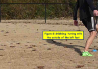 Figure-8 dribbling: turning with the outside of the left foot